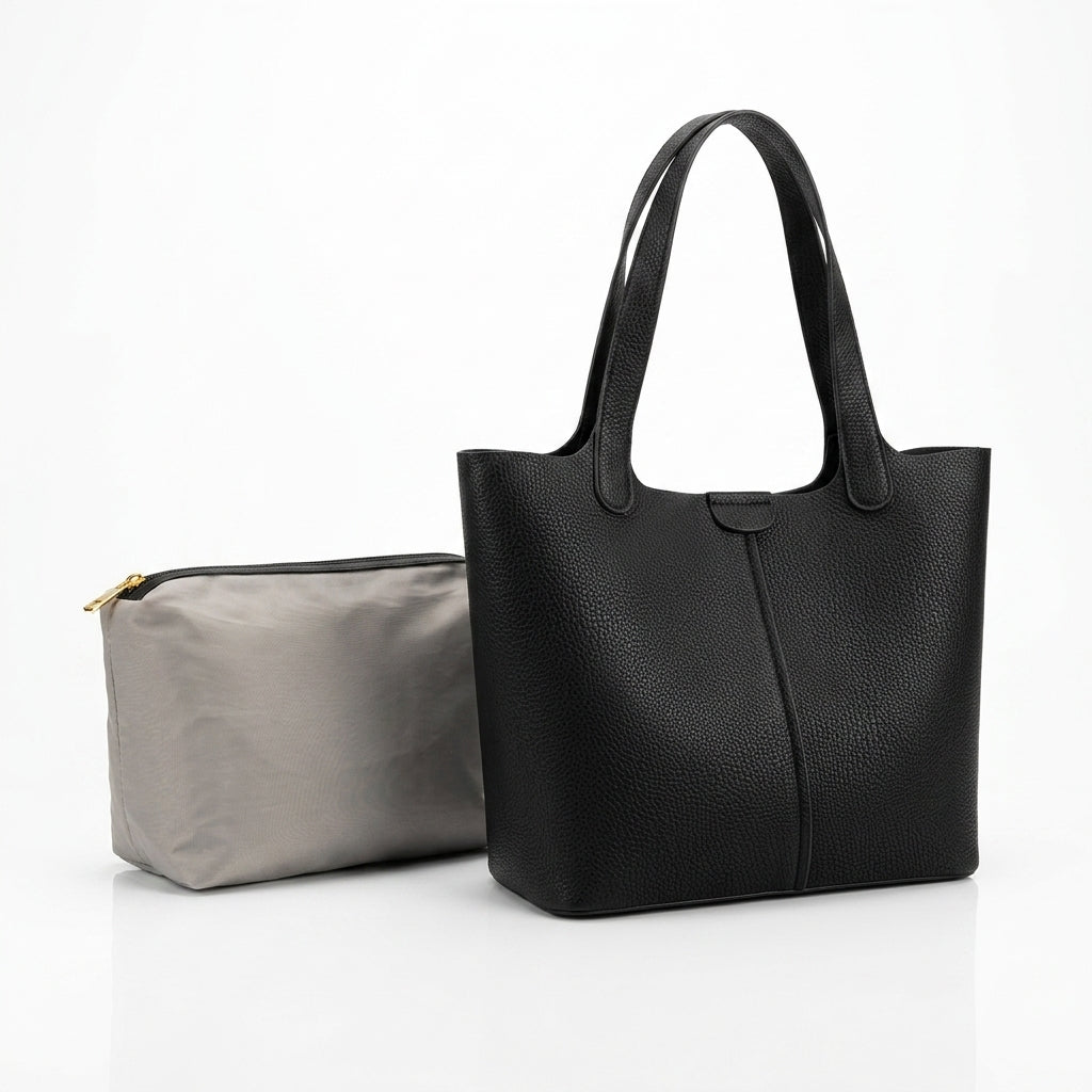 Sac cabas cuir souple bandoulière femme