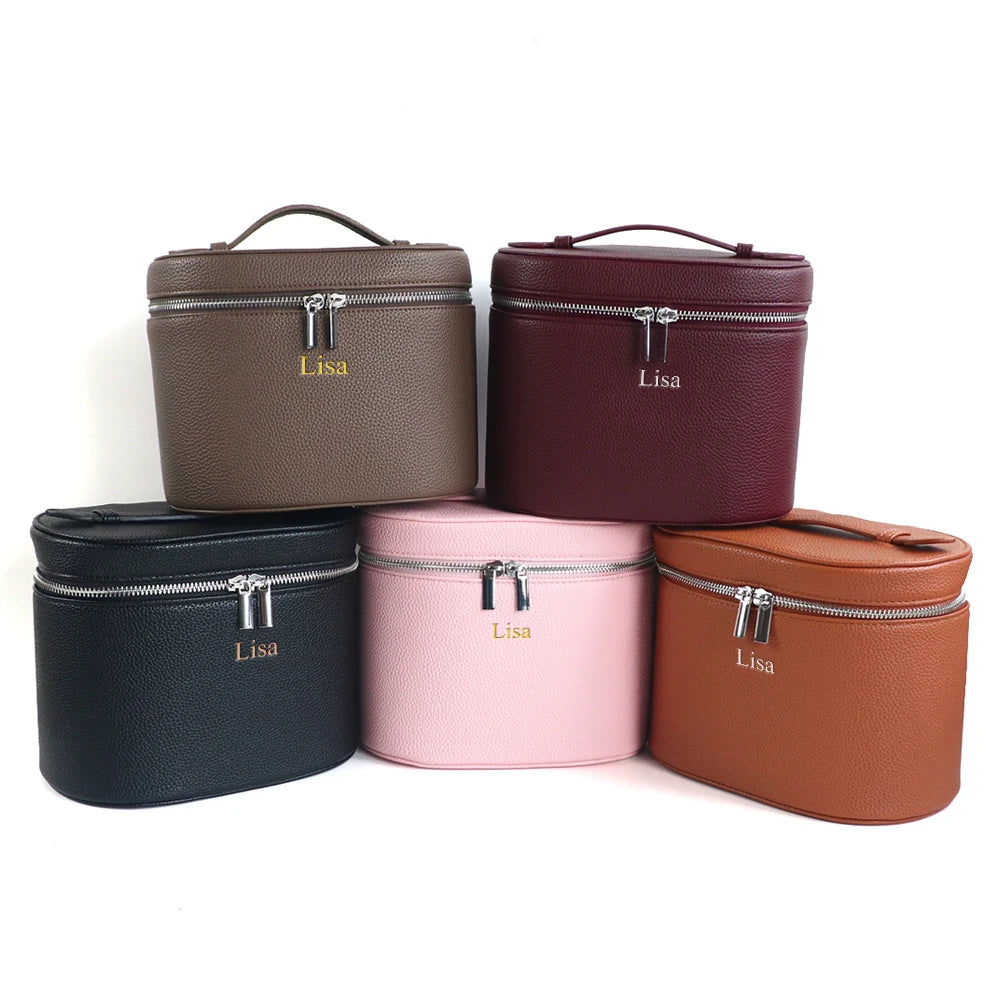 Vanity Cuir Voyage — Trousse Maquillage Personnalisable