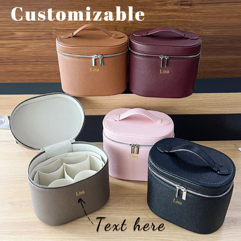 Vanity Cuir Voyage — Trousse Maquillage Personnalisable