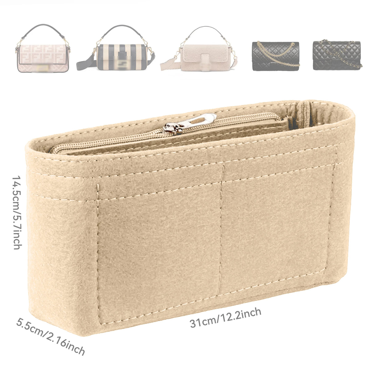 Insert Organiseur de Sac — Feutre Premium