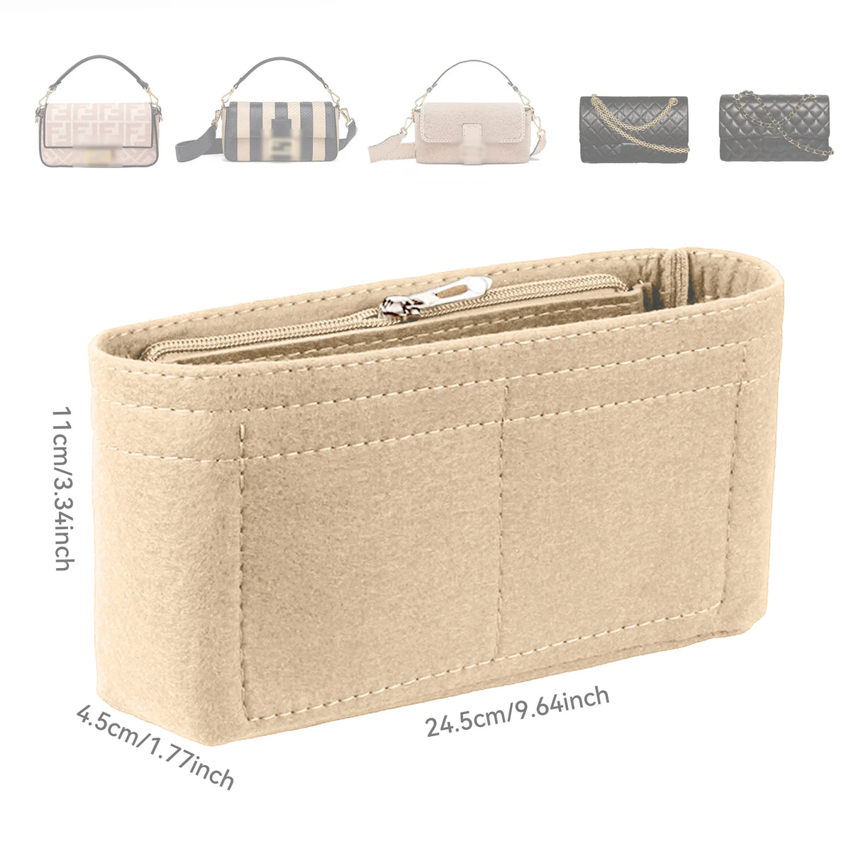 Insert Organiseur de Sac — Feutre Premium