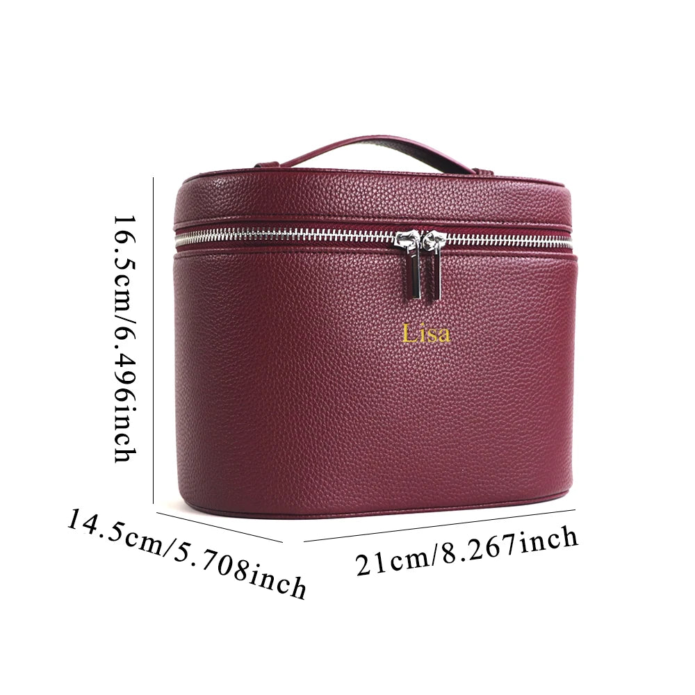 Vanity Cuir Voyage — Trousse Maquillage Personnalisable