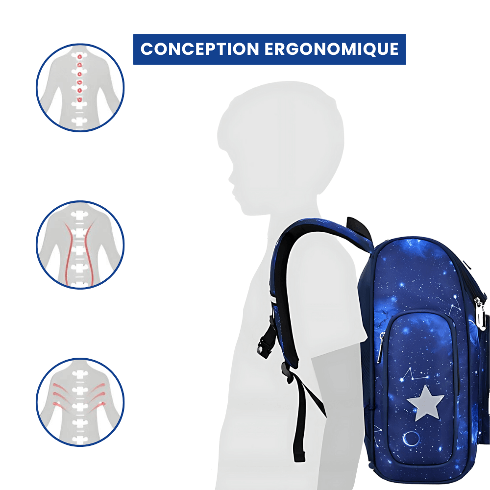 Cartable Orthopédique Imperméable – Sac à Dos Orthopédique