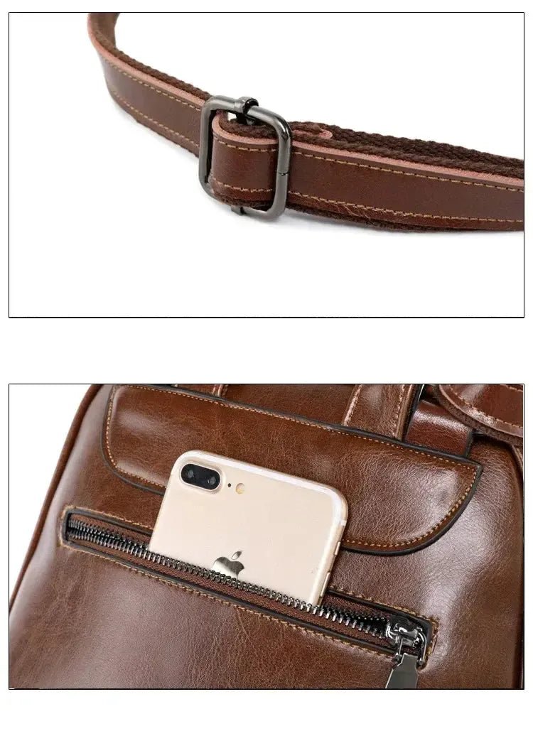 Sac à dos femme cuir artisanal huilé – Sac à dos