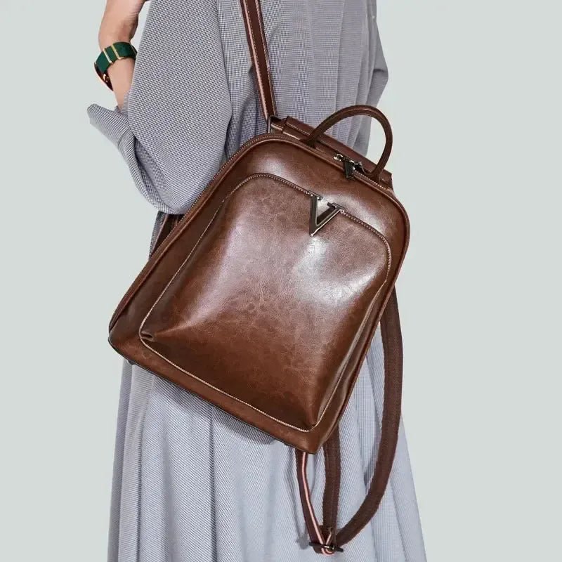 Sac à dos femme cuir artisanal huilé – Sac à dos