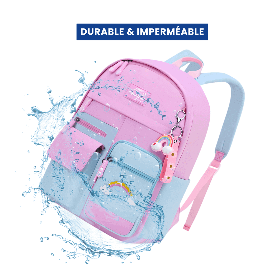 Sac à Dos Fille Arc-en-Ciel Rose Bleu – Sac à Dos Orthopédique