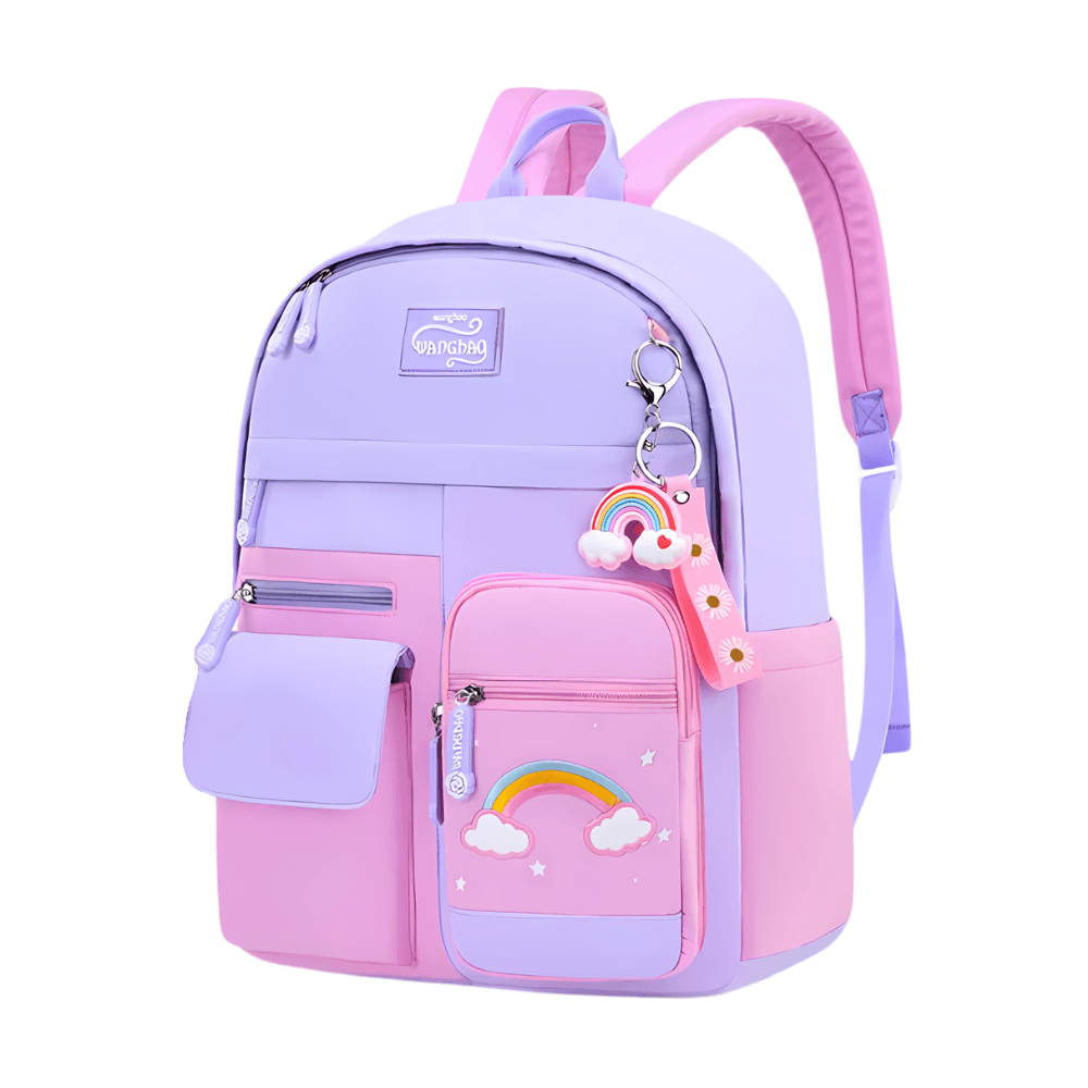 Sac à Dos Fille Arc-en-Ciel Rose Bleu – Sac à Dos Orthopédique