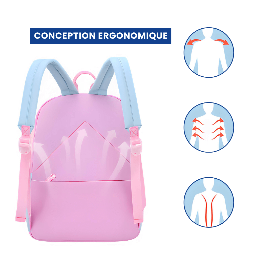 Sac à Dos Fille Arc-en-Ciel Rose Bleu – Sac à Dos Orthopédique