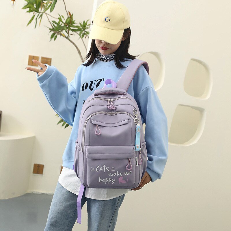 Sac à Dos Fille Chat Violet – Sac à Dos Orthopédique