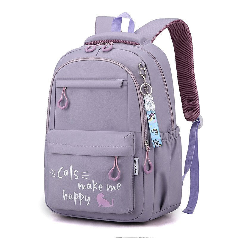 Sac à Dos Fille Chat Violet – Sac à Dos Orthopédique