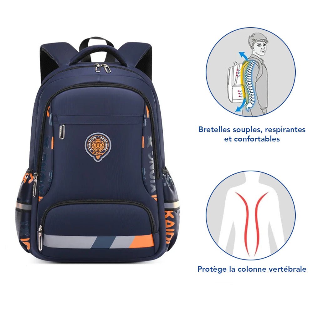 Sac à Dos Garçon Robuste Réfléchissant – Sac à Dos Orthopédique