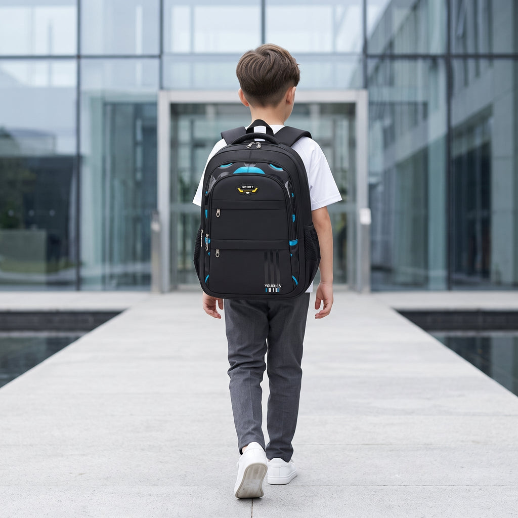 Sac à dos scolaire moderne – organisation claire et dos protégé –