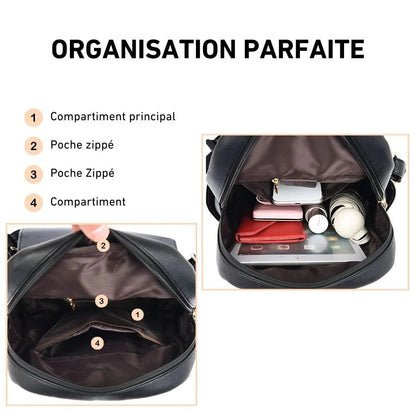 Sac à dos vintage chic 20L, cuir synthétique –