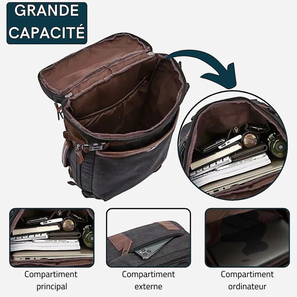 Sac à dos vintage toile résistante – Sac à dos