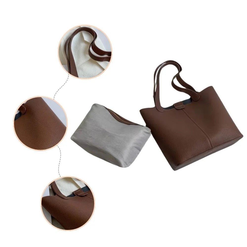 Sac cabas cuir souple bandoulière femme – Sac à main