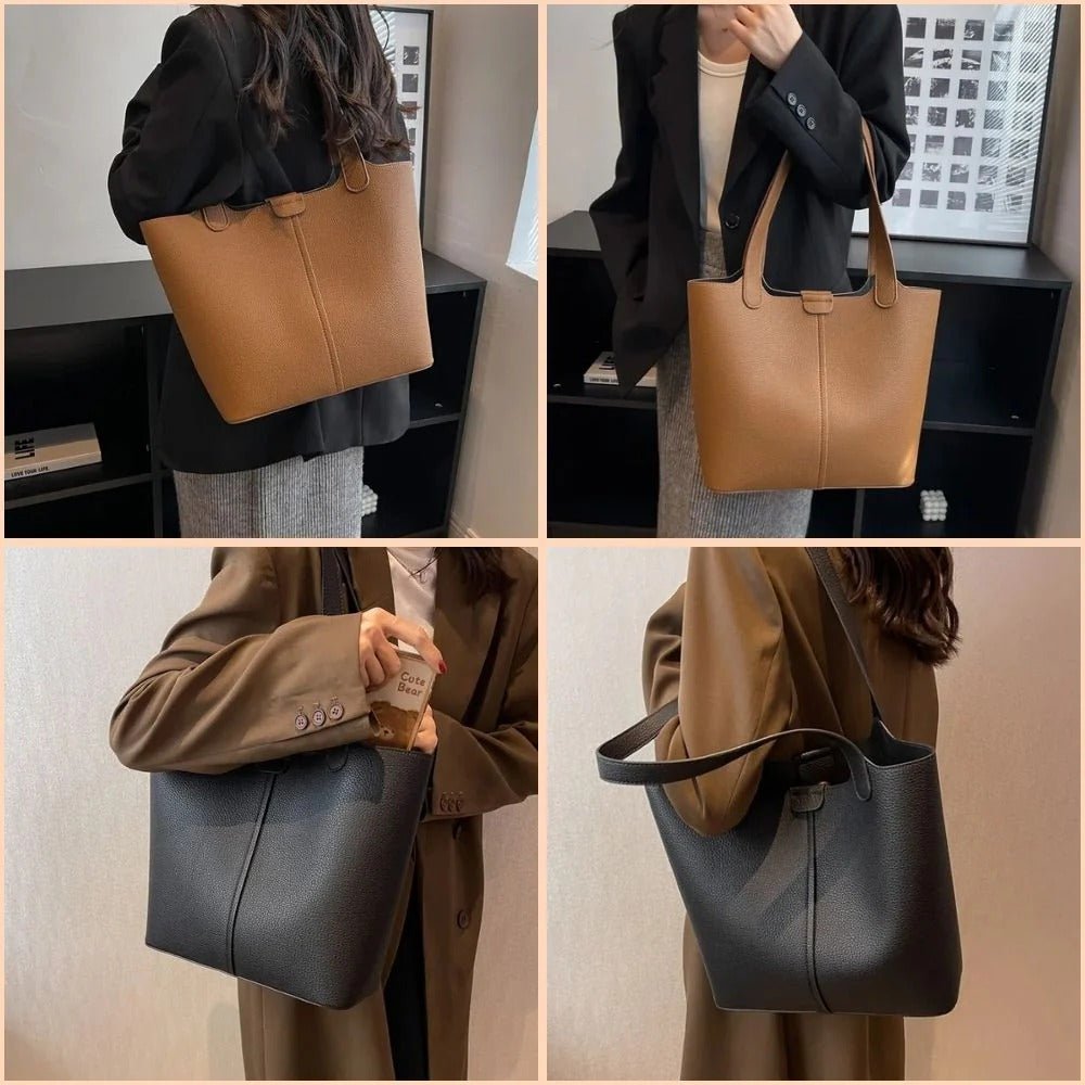 Sac cabas cuir souple bandoulière femme – Sac à main
