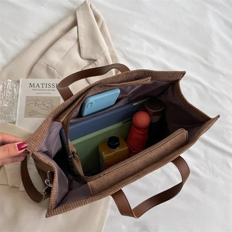 Sac cabas velours femme doux élégant – Sac à main